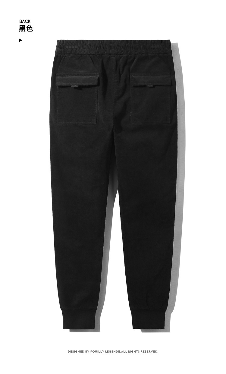 Quần legging vải nhung kẻ sọc quần âu nam quần yếm xu hướng thanh niên quần chân chín điểm quần chùm quần đũi nam