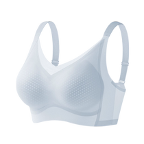 Seamless underwear for women in summer thin cool small breast push-up bra no rims breast reduction anti-bacterial breathable cup bra