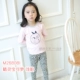 Authentic tình yêu trẻ em bộ đồ lót cotton Lycra cotton mùa thu quần áo dịch vụ nhà đồ ngủ hai bộ quần áo trẻ em