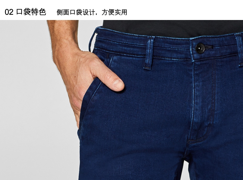 Quần jean nam ESPRIT thủy triều đơn giản cotton đạn thẳng quần short nam mùa hè mới 039EE2C006 - Quần jean quần jean nam levis