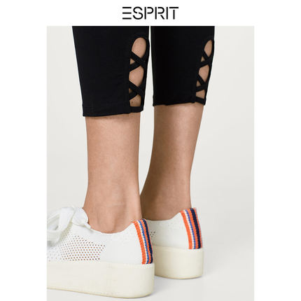 ESPRIT EDC女装夏季镂空绑带九分打底