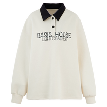 Basic House hundreds of good polo collar acrosse womens spring new college windy white blouses