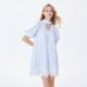 BasicHouse/Baijiahao ອອກ​ແບບ dress ຂອງ​ແມ່​ຍິງ summer ໃຫມ່ dress ເສື້ອ​ສີ​ເສັ້ນ​ດ່າງ​ສີ​ຟ້າ​