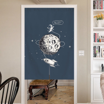 2021 New Door Curtain Summer Bedroom Living-room Living Room Sheltering Curtain Room Decorated Bcurtain Cosmonaut Space Semi-Screenshot