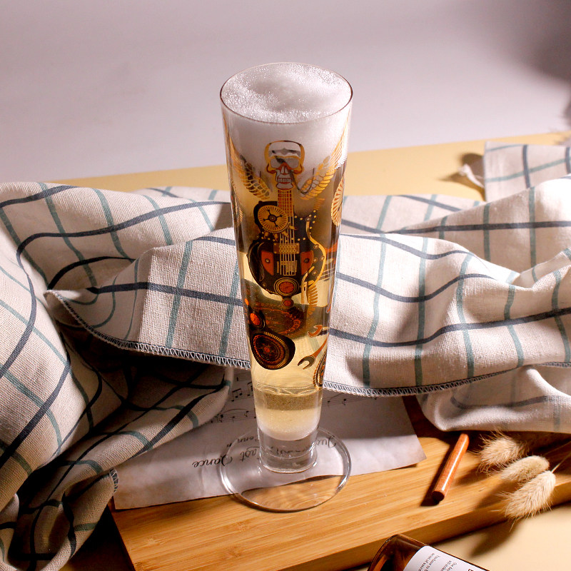 Germany RITZENHOFF Risenhaf lead-free crystal glass liquor printing gift black label beer mug