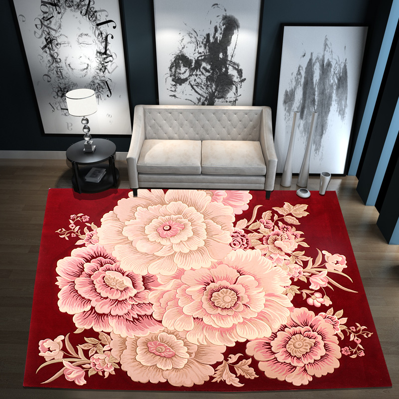 Handmade Pure Wool Bedside Rug Bedroom Coffee Table Bed Blanket Living Room Rug New Zealand Wool Yulin Blanket