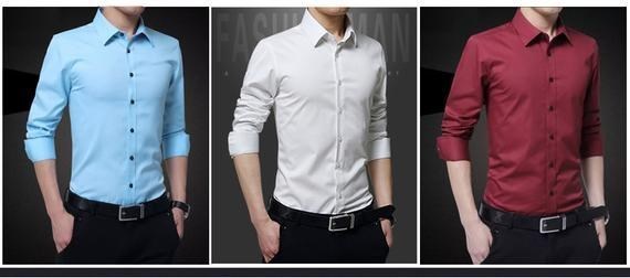 Áo sơ mi nam trung niên phần mỏng Phiên bản Hàn Quốc của áo sơ mi mùa thu dài tay áo sơ mi màu tối áo sơ mi cộc tay