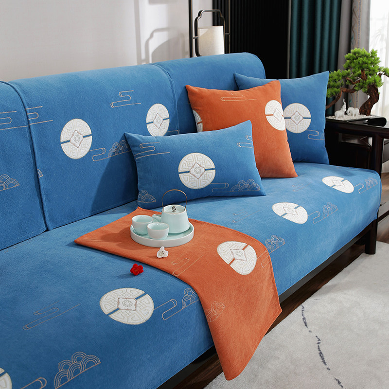 Autumn modern minimalist four seasons universal sofa cushion fabric non-slip cushion pillow back cover cover towel universal all-inclusive