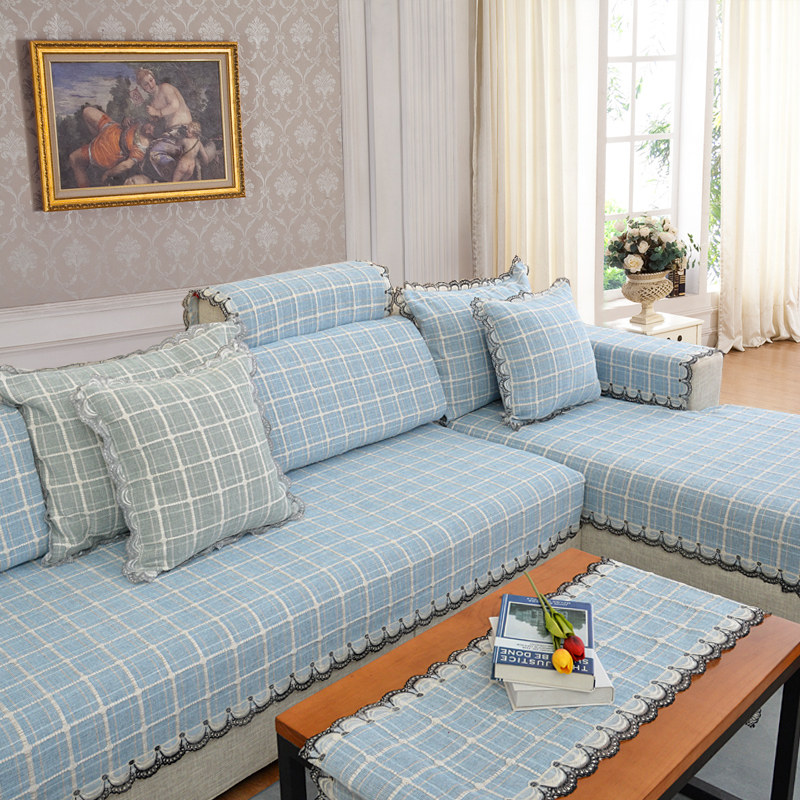 Autumn Nordic sofa cushion simple modern cotton and linen cushion sofa towel custom-made back cover four seasons universal fabric