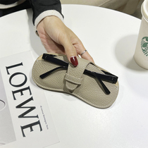 Glasses bag compression portable containing anti-pressure advanced sensual leather sunglasses protective sleeve glasses case sunglasses bag women