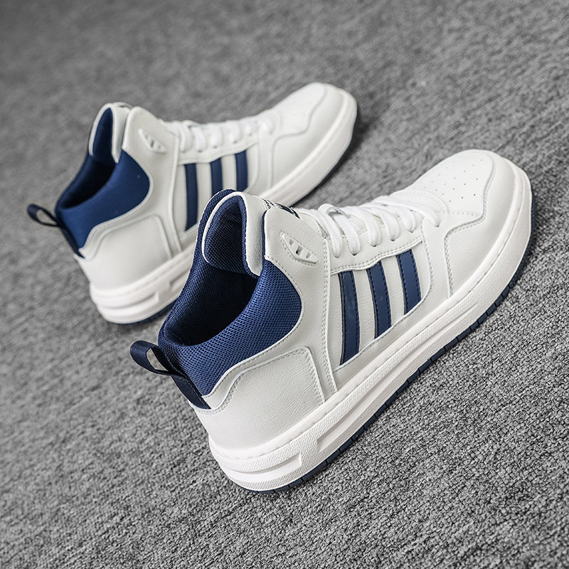 New trendy brand Supreme men's shoes with the same small white shoes men's leather Korean students running tide shoes flat British