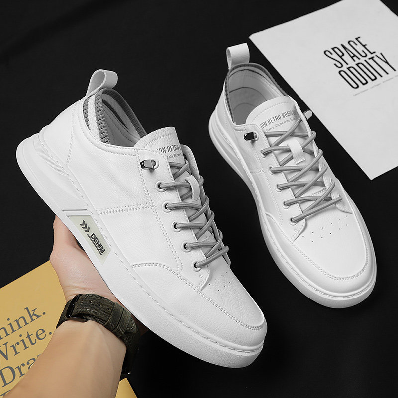 Hong Kong tide brand supreme with the same leather small white shoes men's sneakers casual 2021 new all-match tide men's shoes