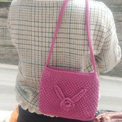 Pure hand hook mom bag ins style women's single shoulder diagonal portable multi-purpose bag wool knitted hook knitted bag