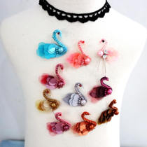 Special clearance childrens hair accessories DIY accessories multi-color handmade nail beads Swan cloth stickers decorative hole decals