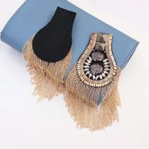 Encryption heavy industry handmade nail bead chain tassel epaulettes fashion British personality performance clothing epaulettes accessories tide
