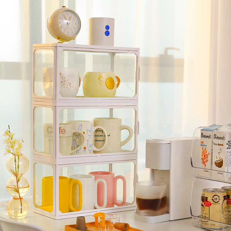 Glass-holder glass-cup dust-proof box High-face value Cup shelving cabinet desktop tea cup depository