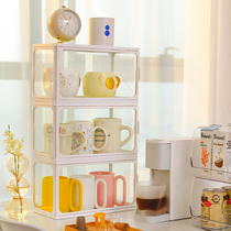 Cup containing shelving glass cup dust-proof box high face value Cup shelving cabinet table top tea cup tray