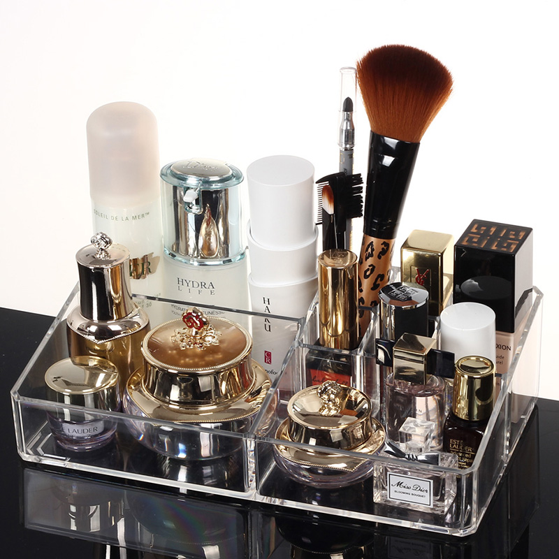 Online Red Cosmetics Containing box Sub-format Skin Care Products Makeup Brushed Lipstick Red Color Makeup Boxes Plastic Makeup Table Finishing Racks