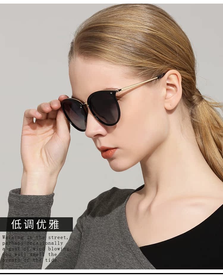 Kính râm nữ Polarized 2018 New Tide Round Face UV Protection Thời trang Kính râm Long Face Hàn Quốc kính râm nam