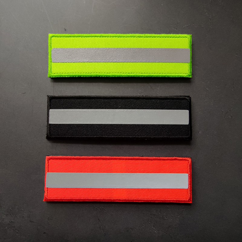 Embroidered reflective patch sheet Magic sticker multiple color eye-catching logo Chest Strip Hook Bread Stick Arm Badge Badge