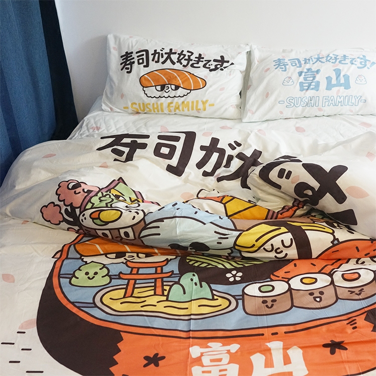 (Toyama Shoten)Toyama sushi platter company cartoon cotton small cute four-piece set