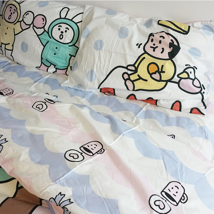 [Cửa hàng Toyama x phòng thí nghiệm oxy] siêu dễ thương Nhật Bản mùa đông đối tác bông ngủ ký túc xá bốn bộ - Bộ đồ giường bốn mảnh bộ ga gối everon