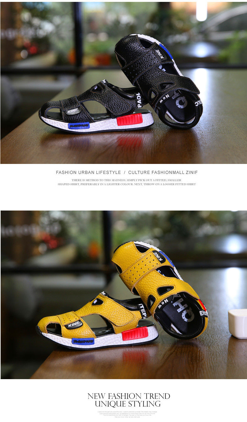 Sandales enfants en cuir Baotou totem pour été - semelle caoutchouc Wear - Ref 1053451 Image 18