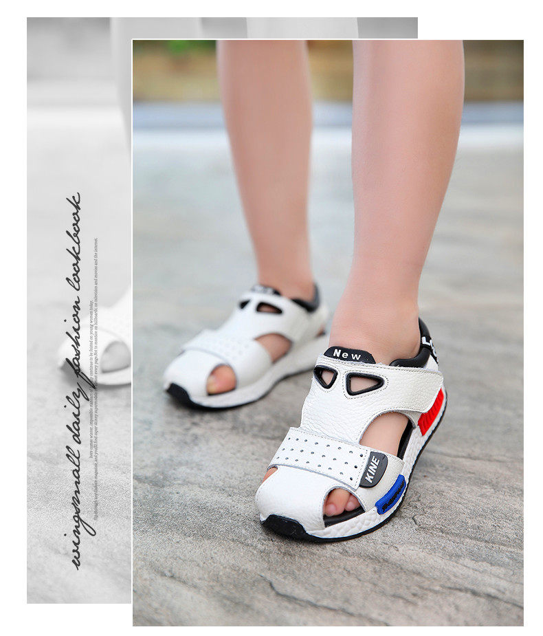 Sandales enfants en cuir Baotou totem pour été - semelle caoutchouc Wear - Ref 1053451 Image 25