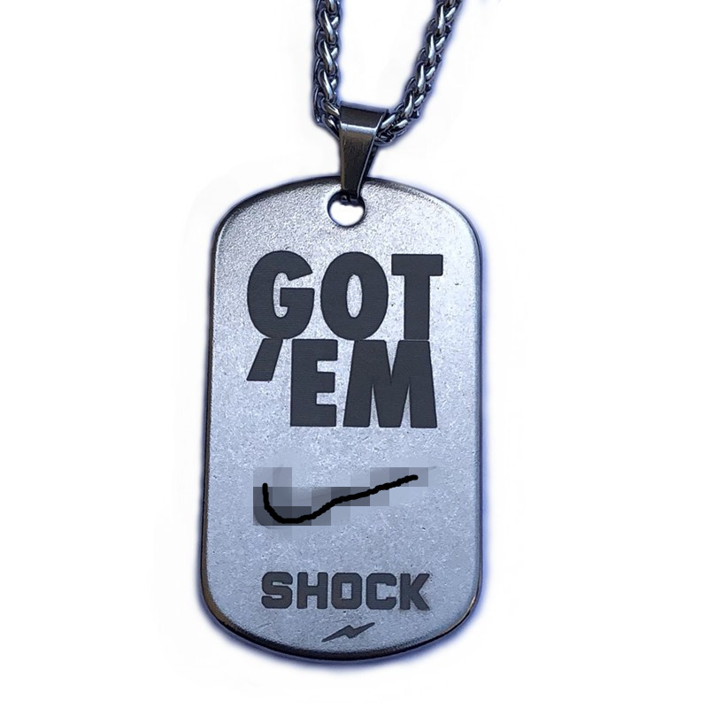 SHOCK GOTEM custom military brand pure titanium steel hiphop net red ins hip hop pendant street necklace