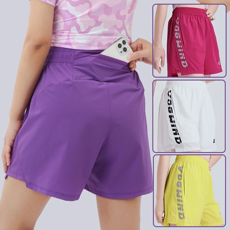 [Back Waistband Phone Pocket] Summer Women's Sports Shorts, Loose Fit, Running, Fitness, Quick-Drying, Thin Women's Quarter-Length Shorts
