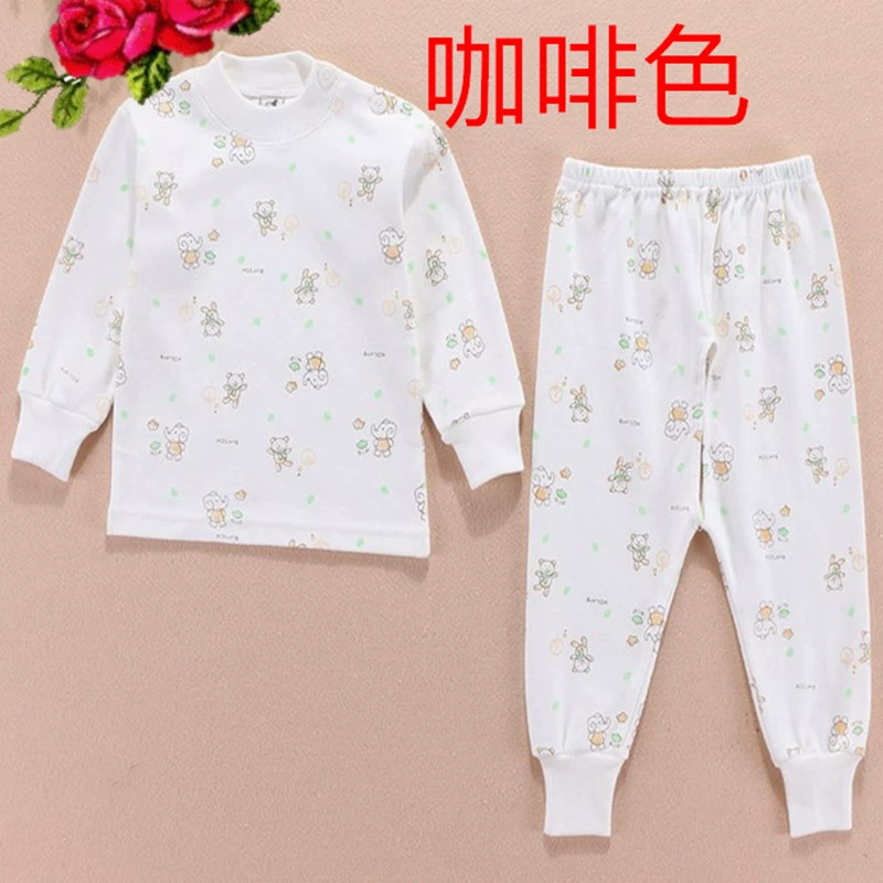 Xiao Qinglong áo len mỏng cho trẻ sơ sinh đồ lót bé trai đồ ngủ cotton trẻ em mùa thu và áo khoác mùa đông