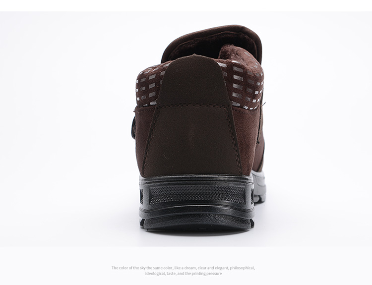 Kéo lại đôi giày cotton nam trung niên dày cộng với đôi giày nhung mùa đông cho nam giày boot nam cao cấp