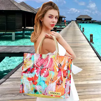 Original big butterfly small thick student carrying book bag waterproof zipper tutoring bag travel bag environmental shopping bag