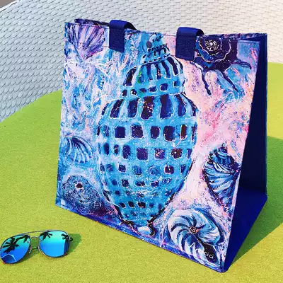 European and American oil painting waterproof folding portable storage large capacity portable travel Student Environmental shopping bag women's bag