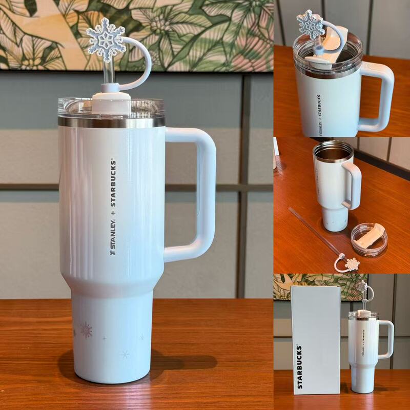 Starbucks Cup 2025 Snow Wonderland Series Large Capacity Portable Outdoor Stanley Stainless Steel Straw Cup