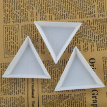Triangle plate 7 5*7 5cm milky white plastic plate jewelry plate