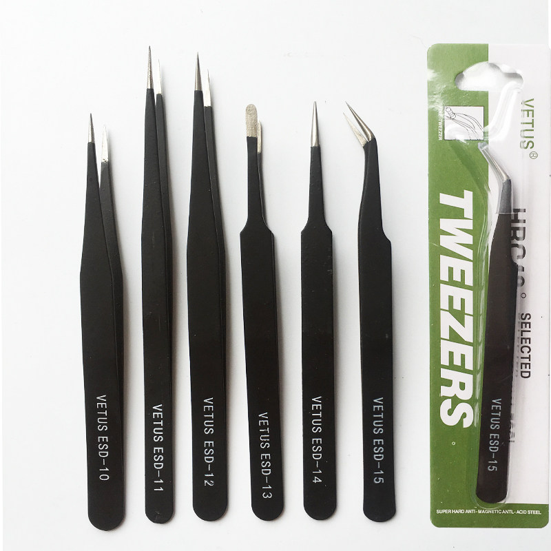 1 5MM VETUS Swiss tweezers without press - free tweezers tip - head false eyelashes green card