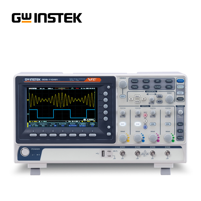 Solid Instair GDS-1102R 1104R Digital Oscilloscope 100MHz Broadband Dual 4-channel Digital Storage Oscilloscope