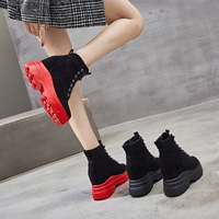 Giày cao gót nữ 2018 mới mùa thu Hàn Quốc phiên bản hoang dã tăng 10cm giày sneaker nữ hot trend 2021