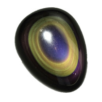 Water jade ice soul Natural Obsidian play egg handle ornaments Rough rainbow eye text play anger management