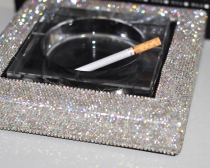 Luxury diamond crystal glass ashtray European creative fashion living room hotel office large ashtray