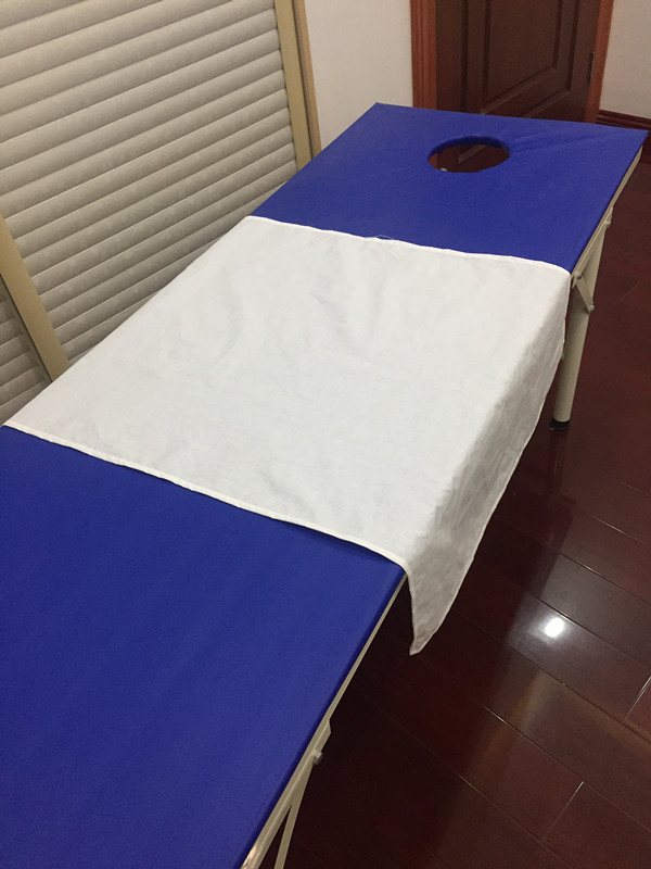 Cotton massage vải massage khăn massage khăn tay vải tấm massage lỗ khăn trải giường mà không có sọc có thể được tùy chỉnh