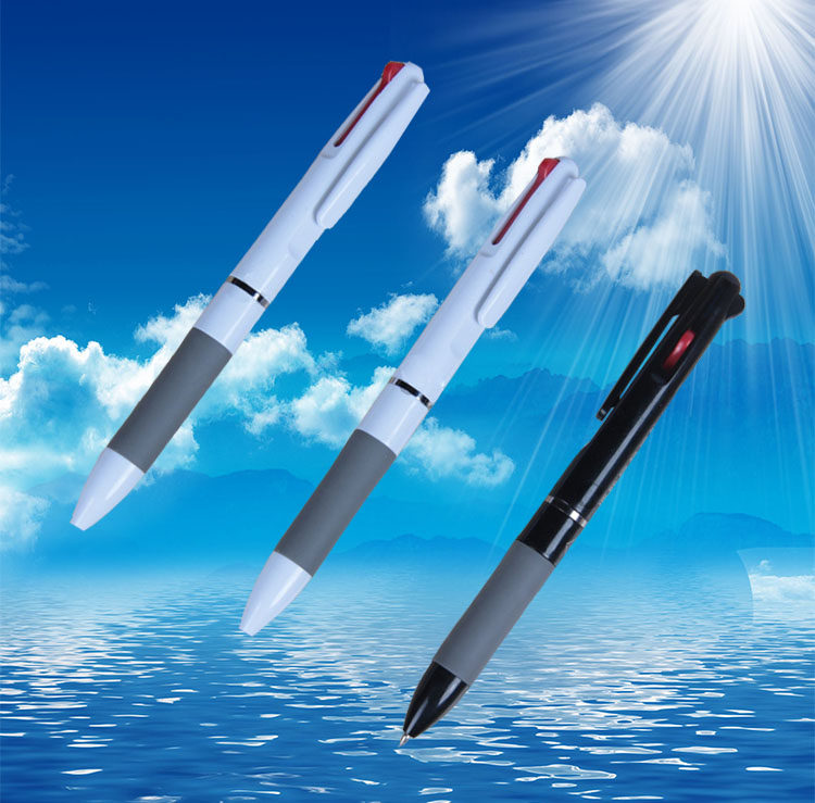 Tricolor pen red blue and black tricolor ball pen office multi - ball pen wholesale nationwide