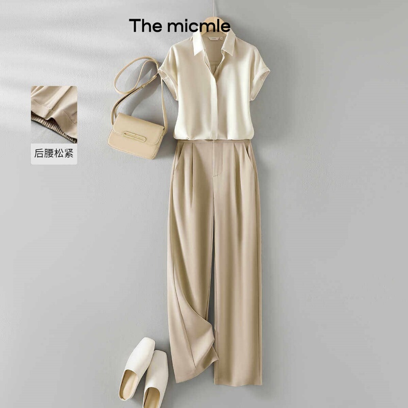 The Micmle 2026 Summer New Style High-End Slim and Fashionable Women's Shirt Set Two-Piece Set