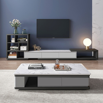 2020 new marble coffee table simple black and white gray modern home Nordic style coffee table TV cabinet combination