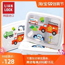 South Korea imported LIANLOCK joint buckle student lunch box 304 stainless steel four-grid childrens dinner plate car