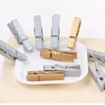 Gold and silver wooden photo clip mini photo clip ins Net red shop decoration girl room decorations