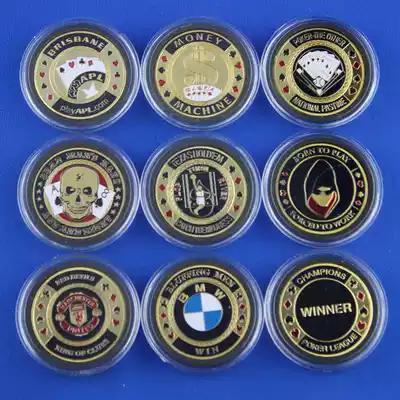 Texas Hold'em chips Metal Zhuang code Metal chips pressing cards Zhuang tablet pressing cards Key chain gift