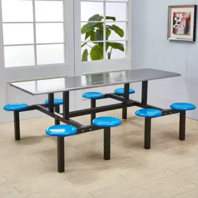 Stainless Steel stainless steel canteen dining table and chair square table combination table construction site glass fiber restaurant fast table door