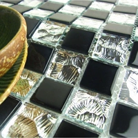 Черный хрустальный серебряный рисунок